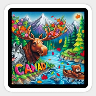 Happy Canada . Sticker